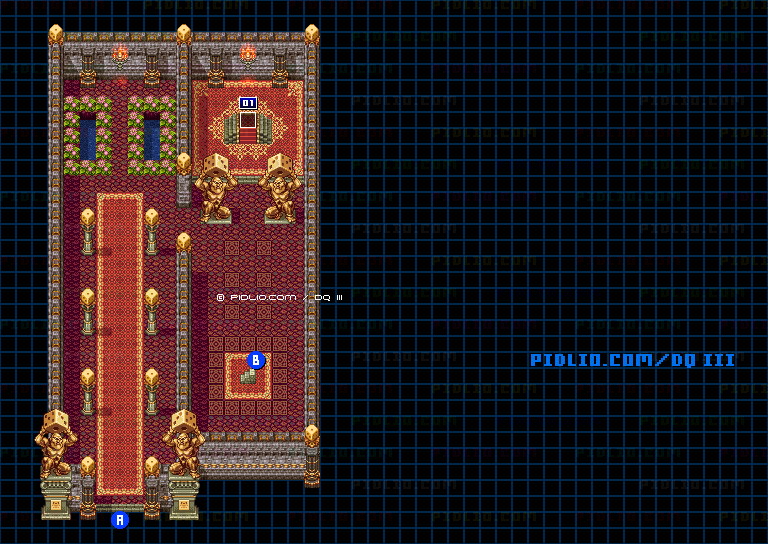 第1のすごろく場・1階のマップ画像 ／ SFC版ドラゴンクエスト3攻略 ─ pidlio.com