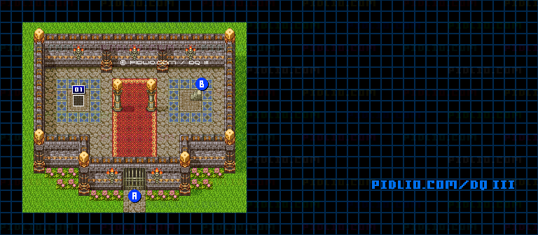 第2のすごろく場・1階のマップ画像 ／ SFC版ドラゴンクエスト3攻略 ─ pidlio.com