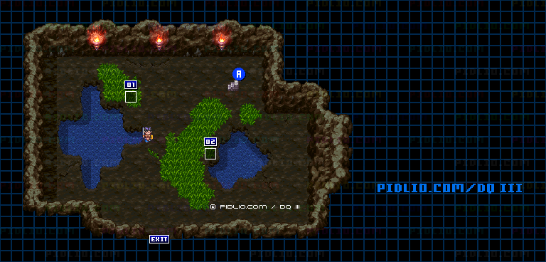第3のすごろく場・1階のマップ画像 ／ SFC版ドラゴンクエスト3攻略 ─ pidlio.com