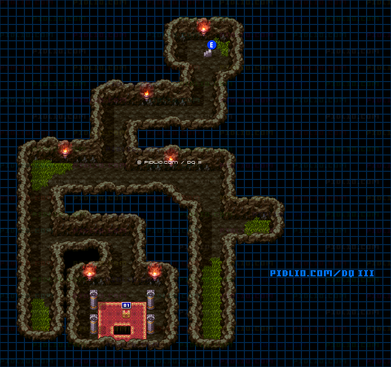 第4のすごろく場・1階奥のマップ画像 ／ SFC版ドラゴンクエスト3攻略 ─ pidlio.com