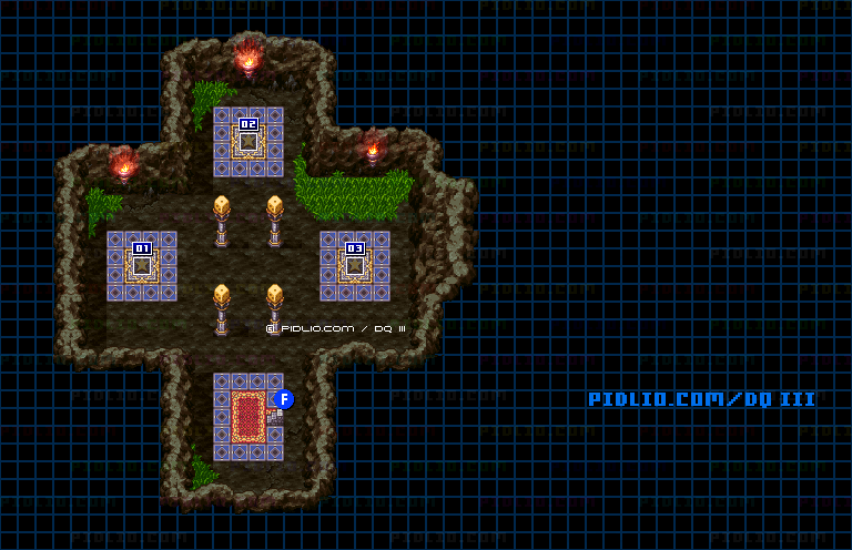 第4のすごろく場・地下1階のマップ画像 ／ SFC版ドラゴンクエスト3攻略 ─ pidlio.com