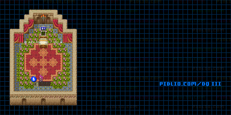 イシスの城・城内3階のマップ画像 ／ SFC版ドラゴンクエスト3攻略 ─ pidlio.com