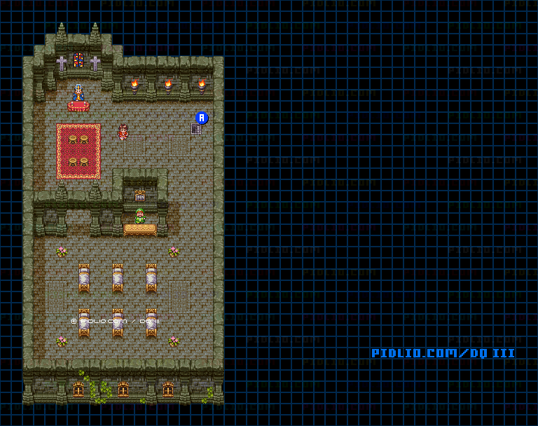 ダーマ神殿・2階のマップ画像 ／ SFC版ドラゴンクエスト3攻略 ─ pidlio.com