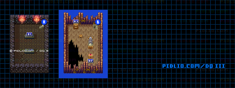 テドンの村・屋内のマップ画像 ／ SFC版ドラゴンクエスト3攻略 ─ pidlio.com