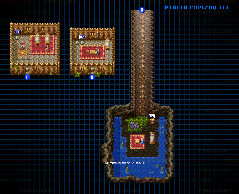 スーの村・屋内のマップ画像 ／ SFC版ドラゴンクエスト3攻略 ─ pidlio.com