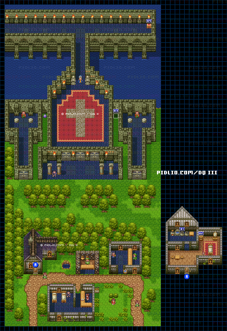 ランシールの村のマップ画像 ／ SFC版ドラゴンクエスト3攻略 ─ pidlio.com