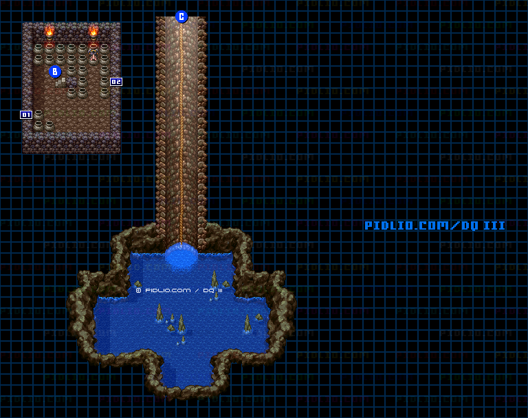 ジパング国・地下と井戸のマップ画像 ／ SFC版ドラゴンクエスト3攻略 ─ pidlio.com