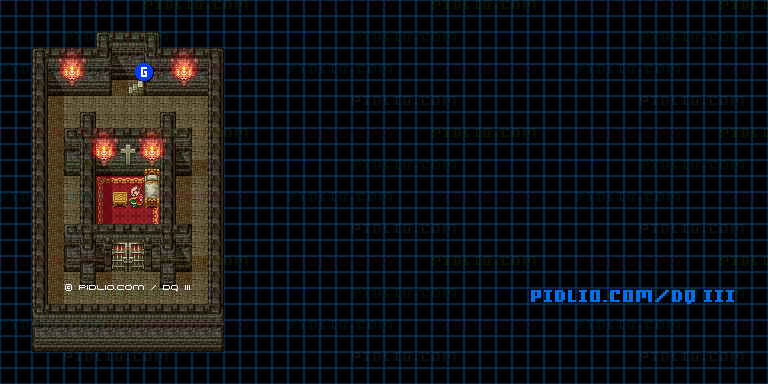 ラダトームの城・地下1階のマップ画像 ／ SFC版ドラゴンクエスト3攻略 ─ pidlio.com