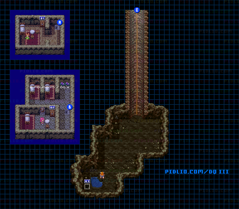 ドムドーラの町・のマップ画像 ／ SFC版ドラゴンクエスト3攻略 ─ pidlio.com