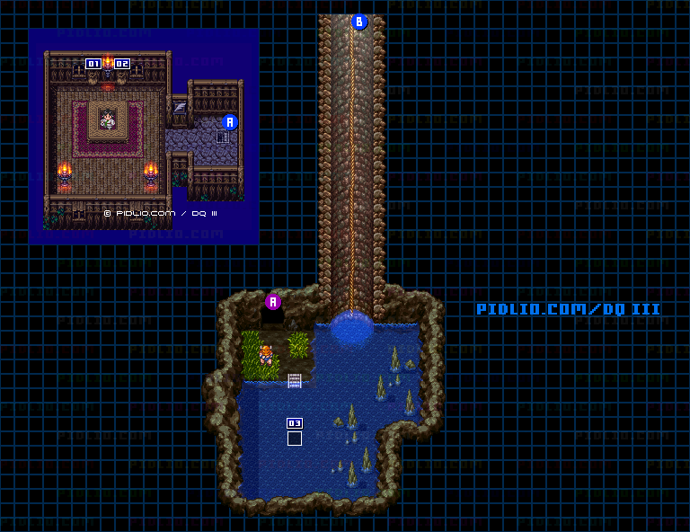 マイラの村・屋内のマップ画像 ／ SFC版ドラゴンクエスト3攻略 ─ pidlio.com