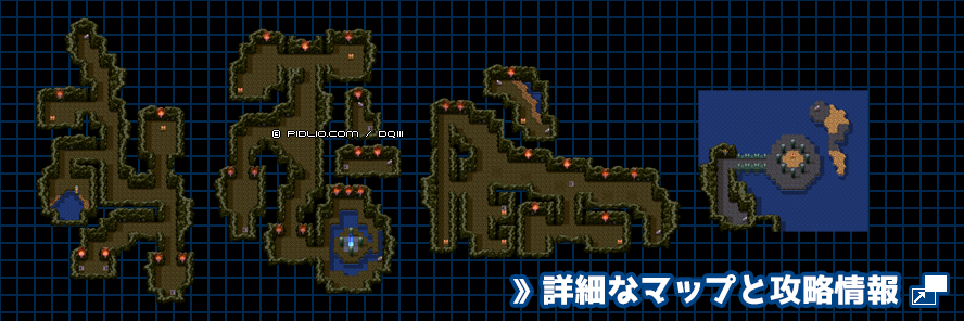 ノアニール西の洞窟の簡易マップ画像 ／ SFC版ドラゴンクエスト3攻略 ─ pidlio.com