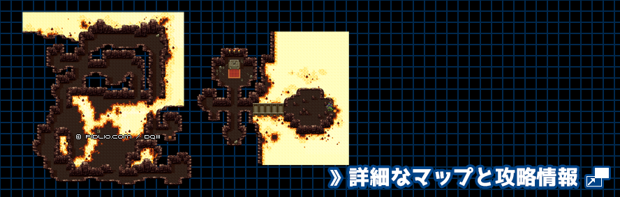 ジパングの洞窟の簡易マップ画像 ／ SFC版ドラゴンクエスト3攻略 ─ pidlio.com