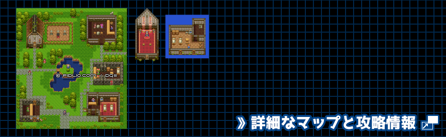 カザーブの村の簡易マップ画像 ／ SFC版ドラゴンクエスト3攻略 ─ pidlio.com