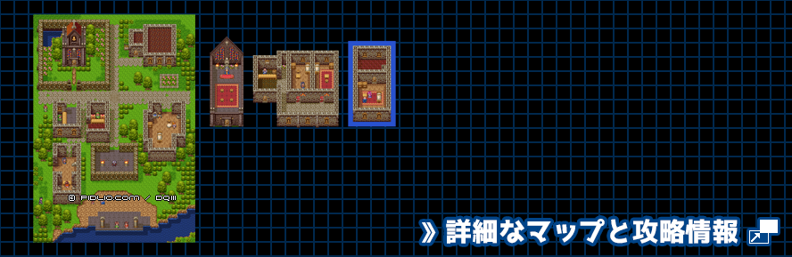 バハラタの町の簡易マップ画像 ／ SFC版ドラゴンクエスト3攻略 ─ pidlio.com