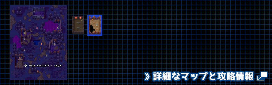 テドンの村の簡易マップ画像 ／ SFC版ドラゴンクエスト3攻略 ─ pidlio.com