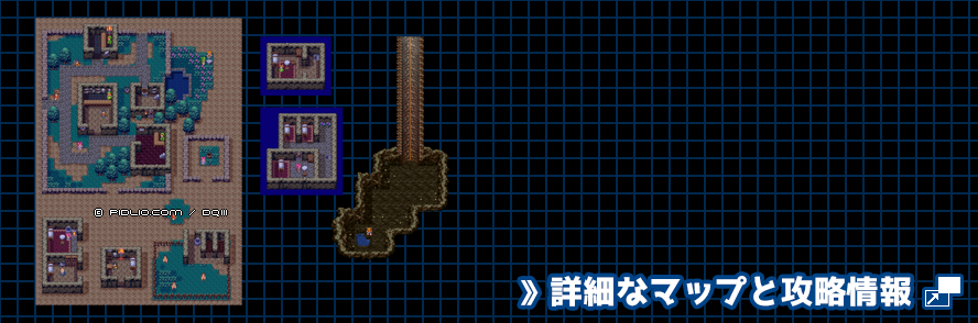 ドムドーラの町の簡易マップ画像 ／ SFC版ドラゴンクエスト3攻略 ─ pidlio.com