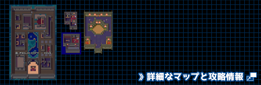 メルキドの町の簡易マップ画像 ／ SFC版ドラゴンクエスト3攻略 ─ pidlio.com